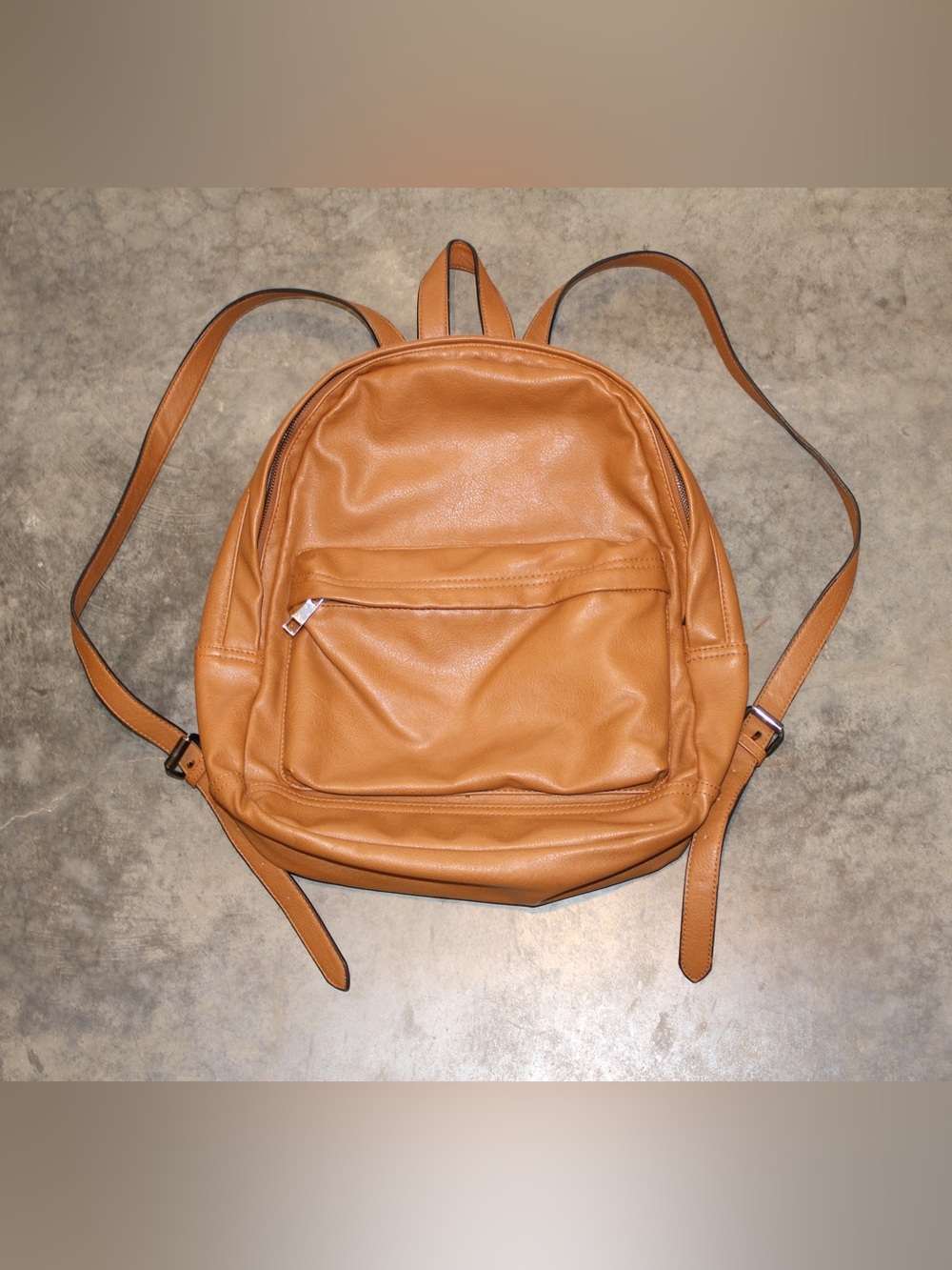 Aldo Cognac Faux-Leather Backpack